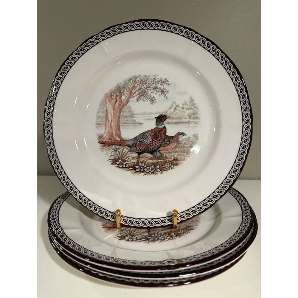 Set of 4 LEGEND British Heritage Earthenware Fall Pheasant 10 1/2